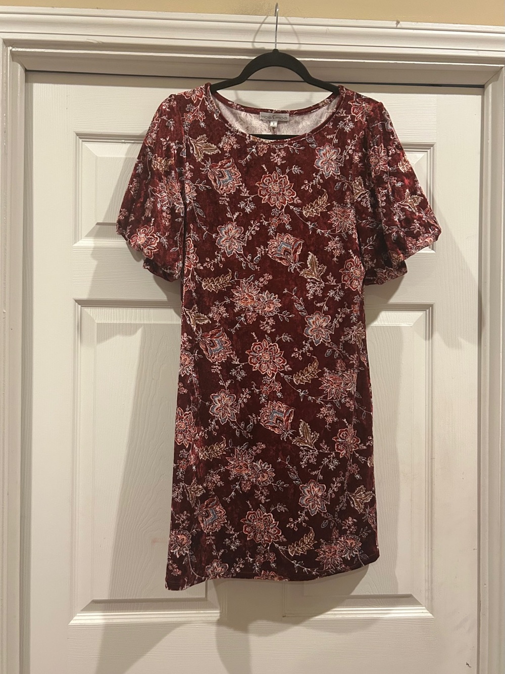 Moa Moa Burgundy Floral Mini Dress